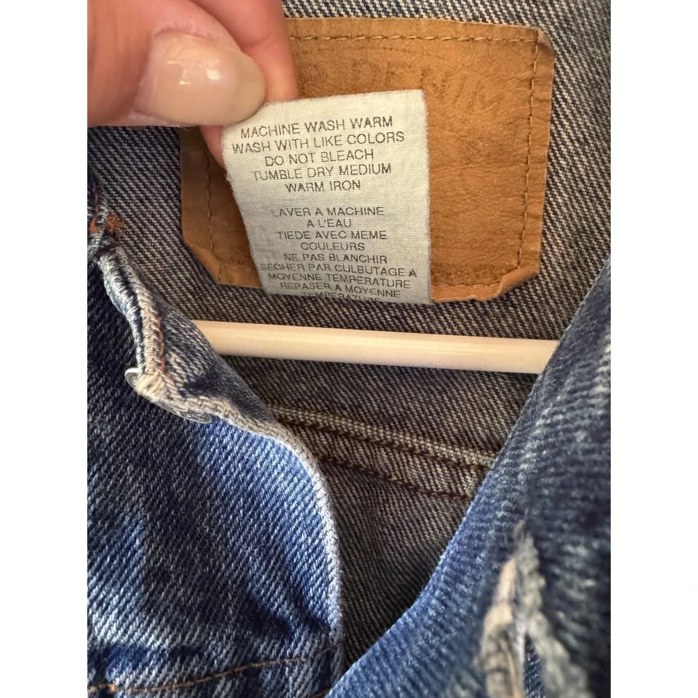 GAP Denim Kids Small Blue Trucker Jacket Medium Wash Cotton Button Front Vintage